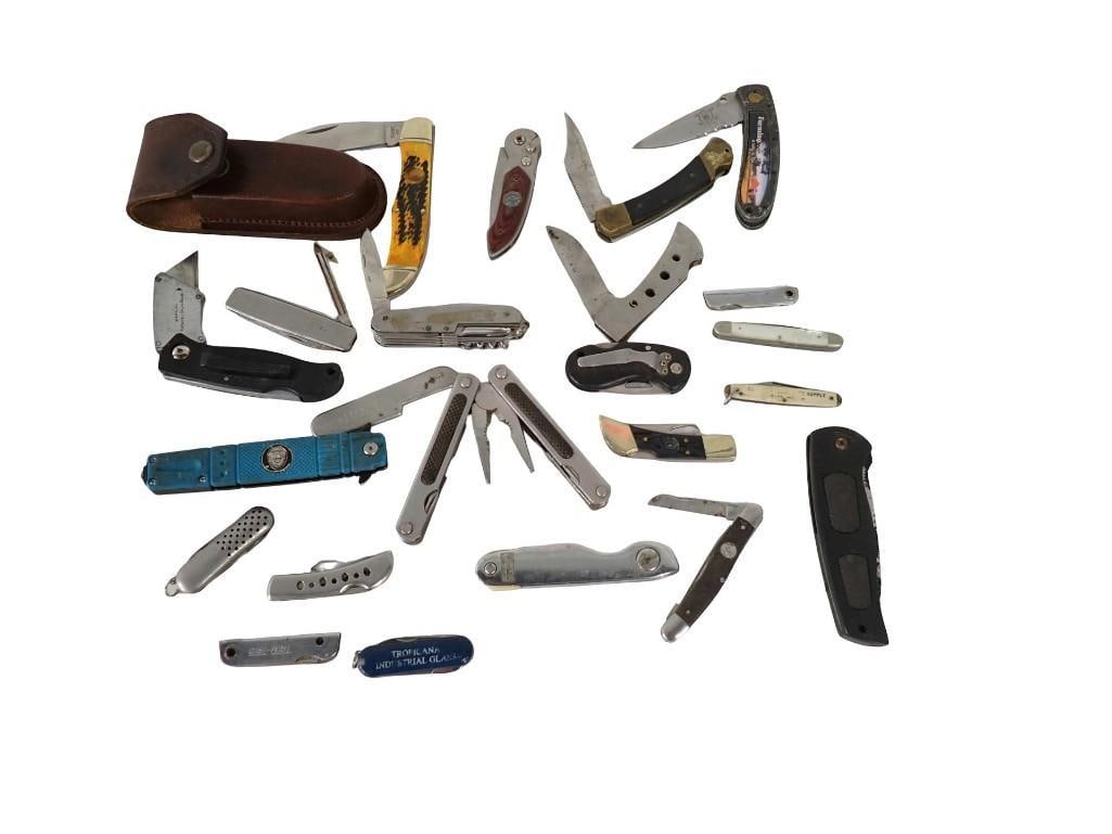 Pocket Knife Lot including Vintage, Folding, Multi-Tool, Sheath, Advertising, etc. (1 of 7)