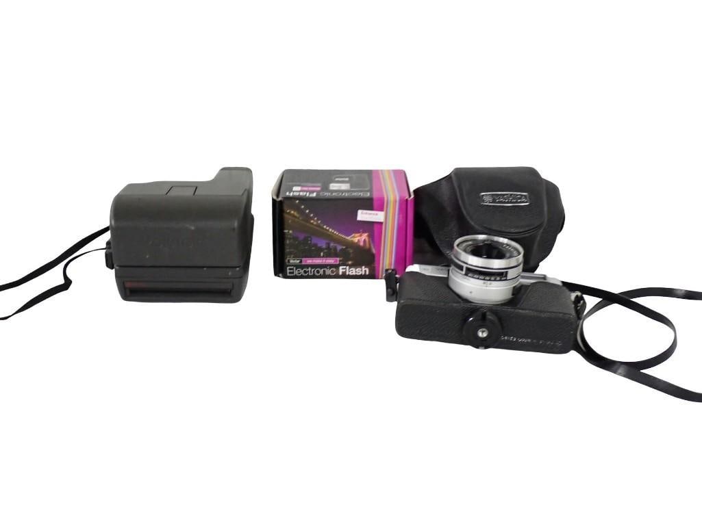 Vintage Camera Lot including Polaroid, Yashica, Vivitar Electronic Flash: Vintage Camera Lot including Polaroid, Yashica, Vivitar Electronic Flash All pictures are considered part of the description and should be examined carefully by bidders. Live Auctioneers is now offeri