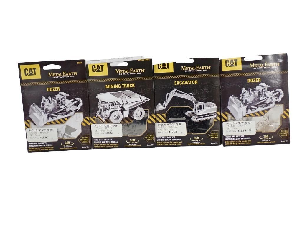 4 New in Package 3D Metal Model Kits - CAT Dozer, Mining Truck, Excavator and another Dozer (1 of 5)