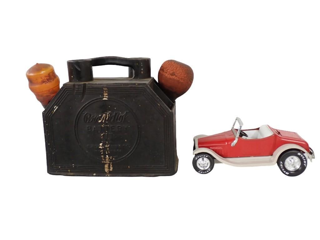 Vintage 1960's Nylant Hot Rod in nice shape and Circa 1930's Battery Service Kit (1 of 6)