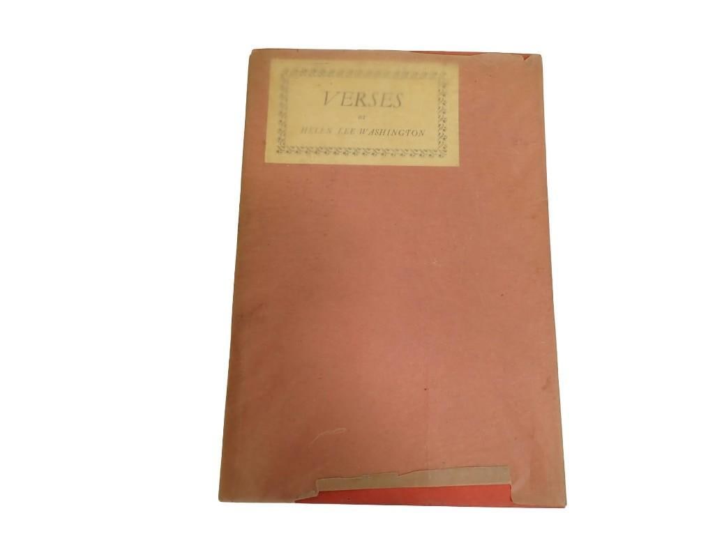 Author Signed; "Verses" by Helen Lee Washington Liverpool; Henry Young & Sons, Limited, 1928 "To M (1 of 3)