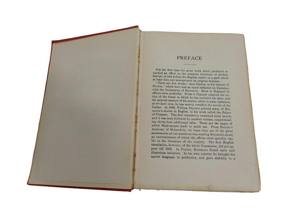 "Stories of Boccaccio (The Decameron)". Translated from the Italian into English with original etchi: "Stories of Boccaccio (The Decameron)". Translated from the Italian into English with original etchings by Leopold Flameng. London, Published for the trade. no publication date can be found Al