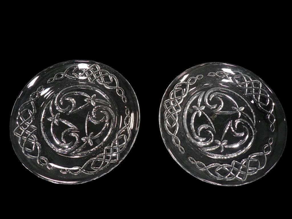 Pair of Waterford Crystal "Aidan's Knot" Salad Plates. Stamped WS for Waterford Society Diameter: 8 (1 of 8)