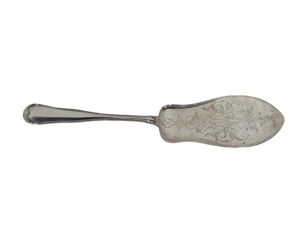 Antique Danish .826 Silver Fish Server. Marked for Vilhelm Christensen, Denmark, 1893. Reverse of ha (1 of 7)