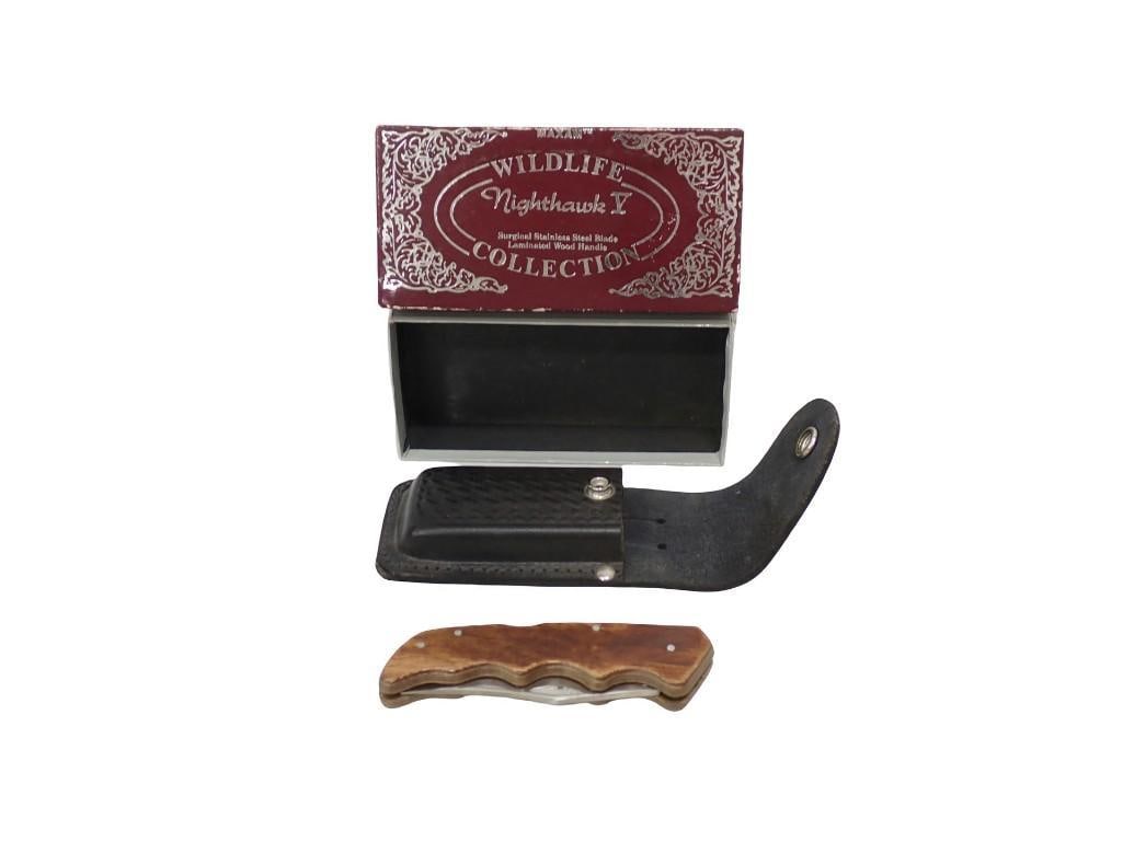 Maxam Nighthawk V Folding Pocket Knife with Sheath and Box (1 of 4)