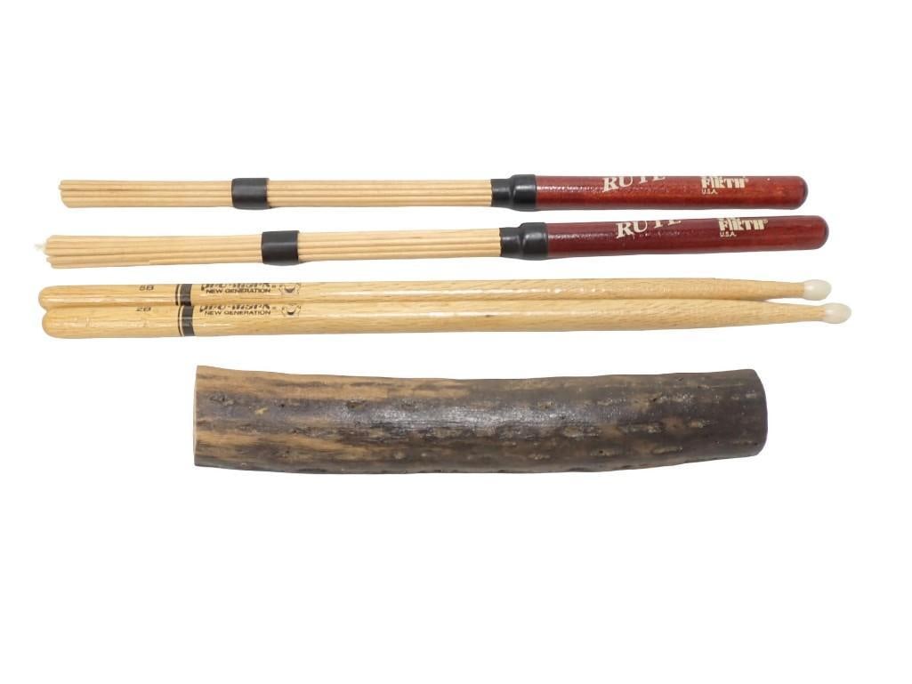 Drumsticks and a Rain stick Music Instrument: Drumsticks and a Rain stick Music Instrument All pictures are considered part of the description and should be examined carefully by bidders. Live Auctioneers is now offering Live Shipping through