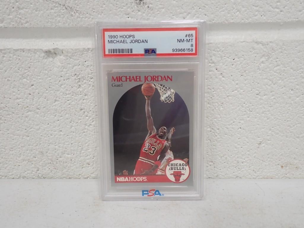 PSA Graded 9 Michael Jordan 1990 Hoops Basketball Card: PSA Graded 9 Michael Jordan 1990 Hoops Basketball Card All pictures are considered part of the description and should be examined carefully by bidders. Live Auctioneers is now offering Live Shipping
