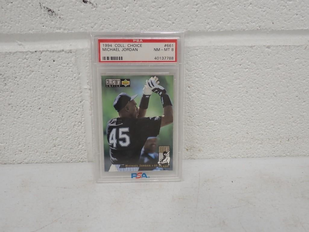 Michael Jordan PSA Graded 8 Upper Deck 1994 Baseball Card Rookie: Michael Jordan PSA Graded 8 Upper Deck 1994 Baseball Card Rookie All pictures are considered part of the description and should be examined carefully by bidders. Live Auctioneers is now offering Live