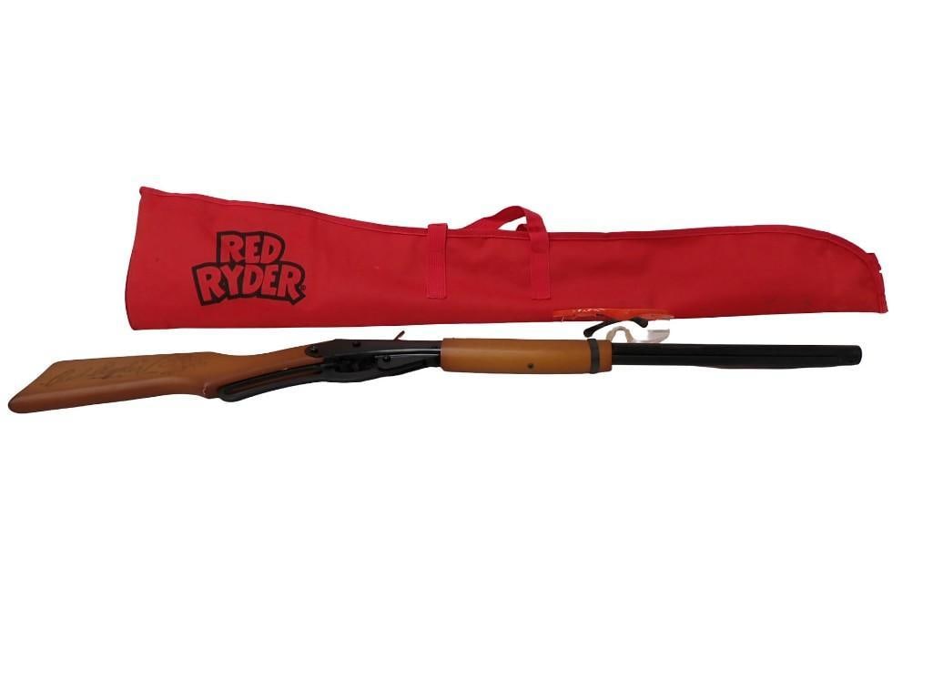 Red Rider BB Gun with Bag Case: Red Rider BB Gun with Bag Case "You'll Shoot your eye out, kid" All pictures are considered part of the description and should be examined carefully by bidders. Live Auctioneers is now off