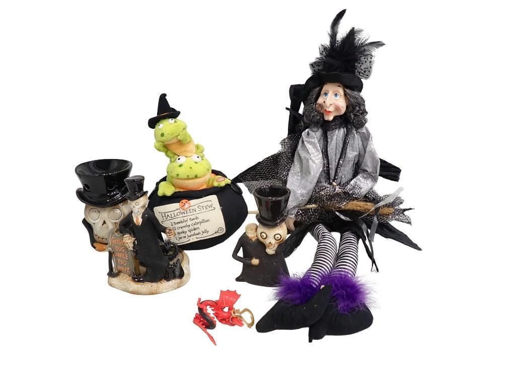 Halloween Lot including Broomstick Blvd Shelf Sitter Witch, Yankee Candle, Hallmark, etc (1 of 5)