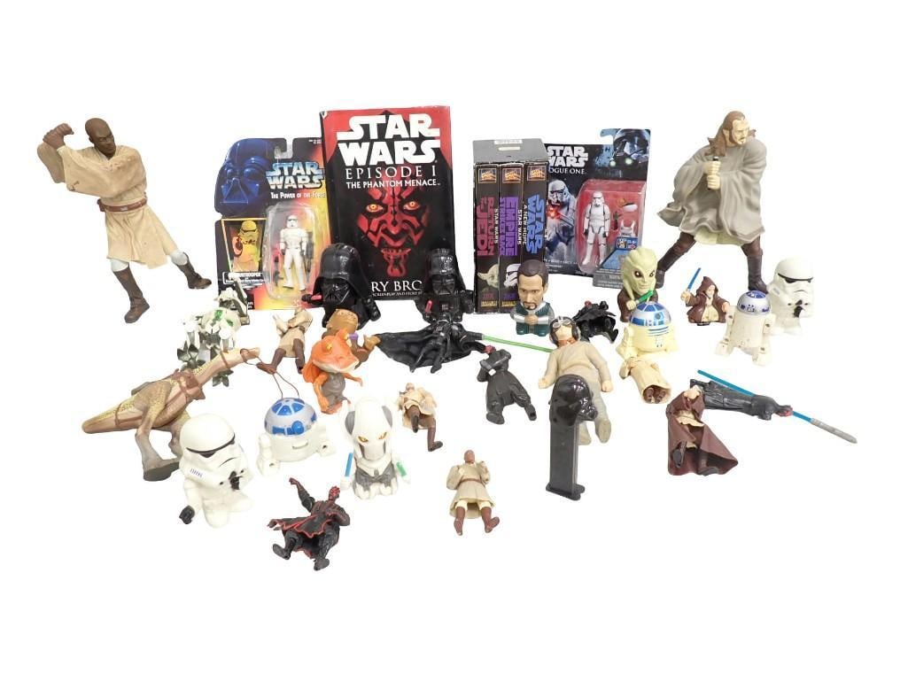 Star Wars Lot including Action Figures, Movies, Pez, some new in package, etc. (1 of 11)