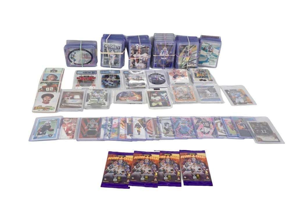Lot of assorted Football Cards in sleeves including Vintage and Panini Sealed Packs (1 of 13)