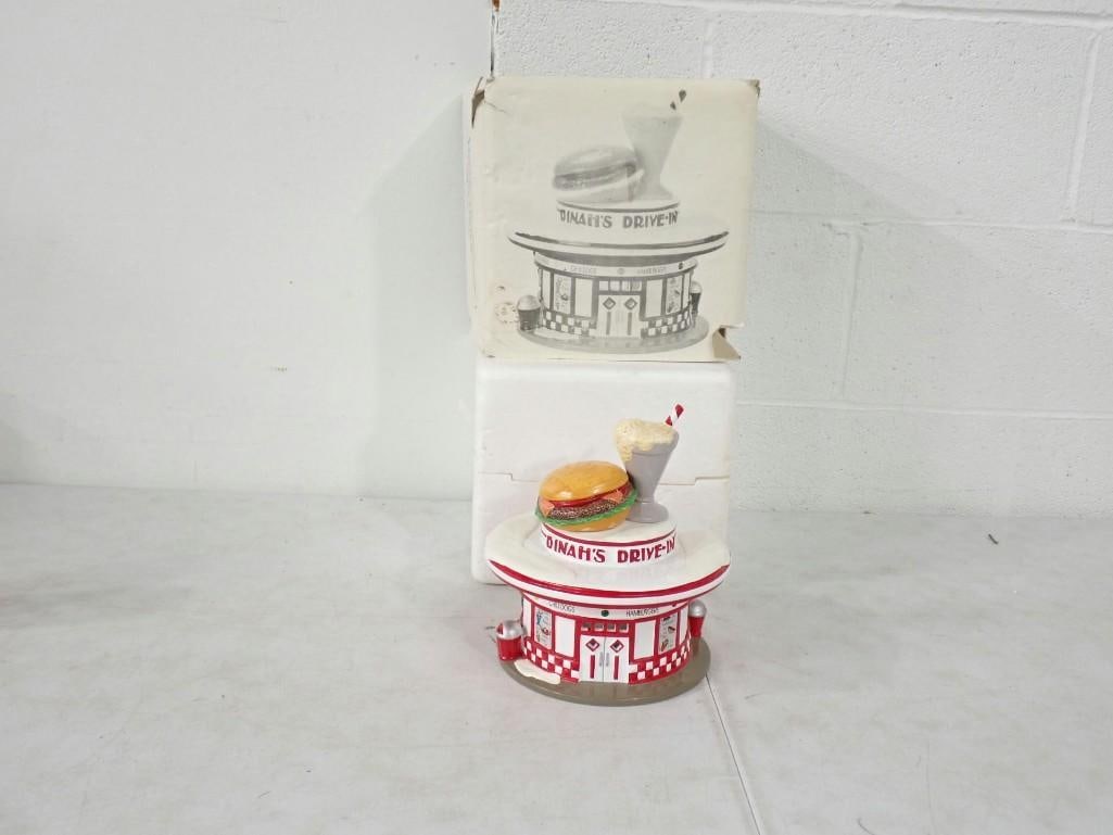 Department 56 Dinah's Drive-In Snow Village with Box: Department 56 Dinah's Drive-In Snow Village with Box All pictures are considered part of the description and should be examined carefully by bidders. Live Auctioneers is now offering Live Shipping