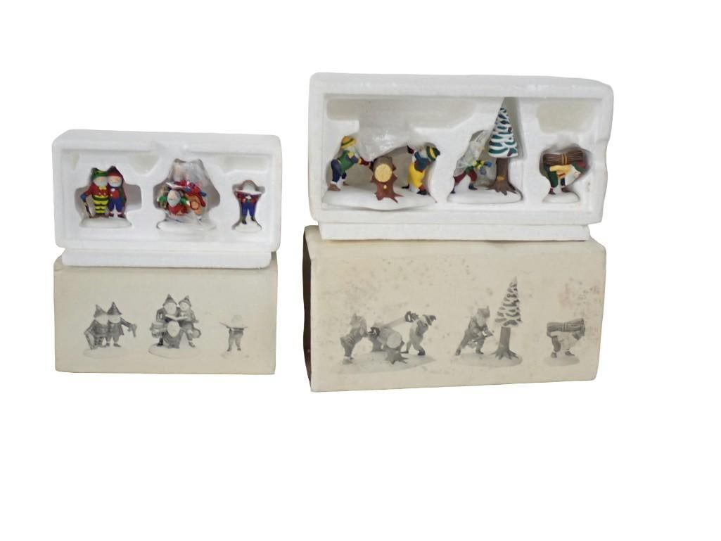 Department 56 Heritage Village Collection Sing a Song for Santa and Woodsmen Elves with Boxes (1 of 9)