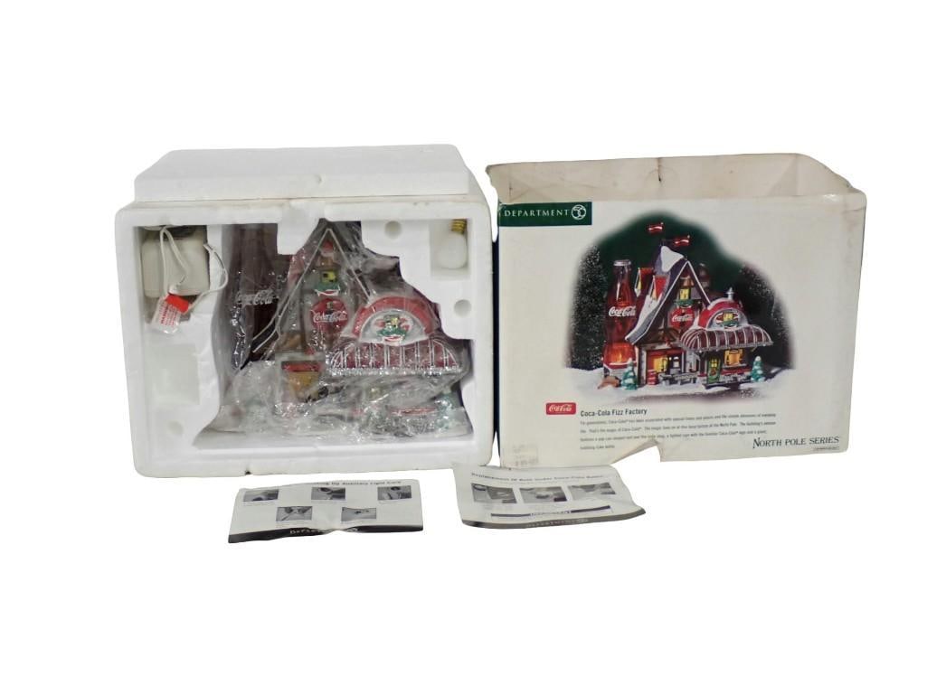 Department 56 North Pole Series Coca-Cola Fizz Factory with Box: Department 56 North Pole Series Coca-Cola Fizz Factory with Box All pictures are considered part of the description and should be examined carefully by bidders. Live Auctioneers is now offering Live S