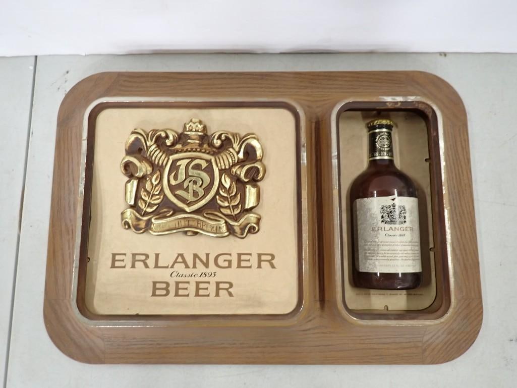 Vintage Erlanger Beer Wall Hanging: Vintage Erlanger Beer Wall Hanging All pictures are considered part of the description and should be examined carefully by bidders. Live Auctioneers is now offering Live Shipping through them. This is