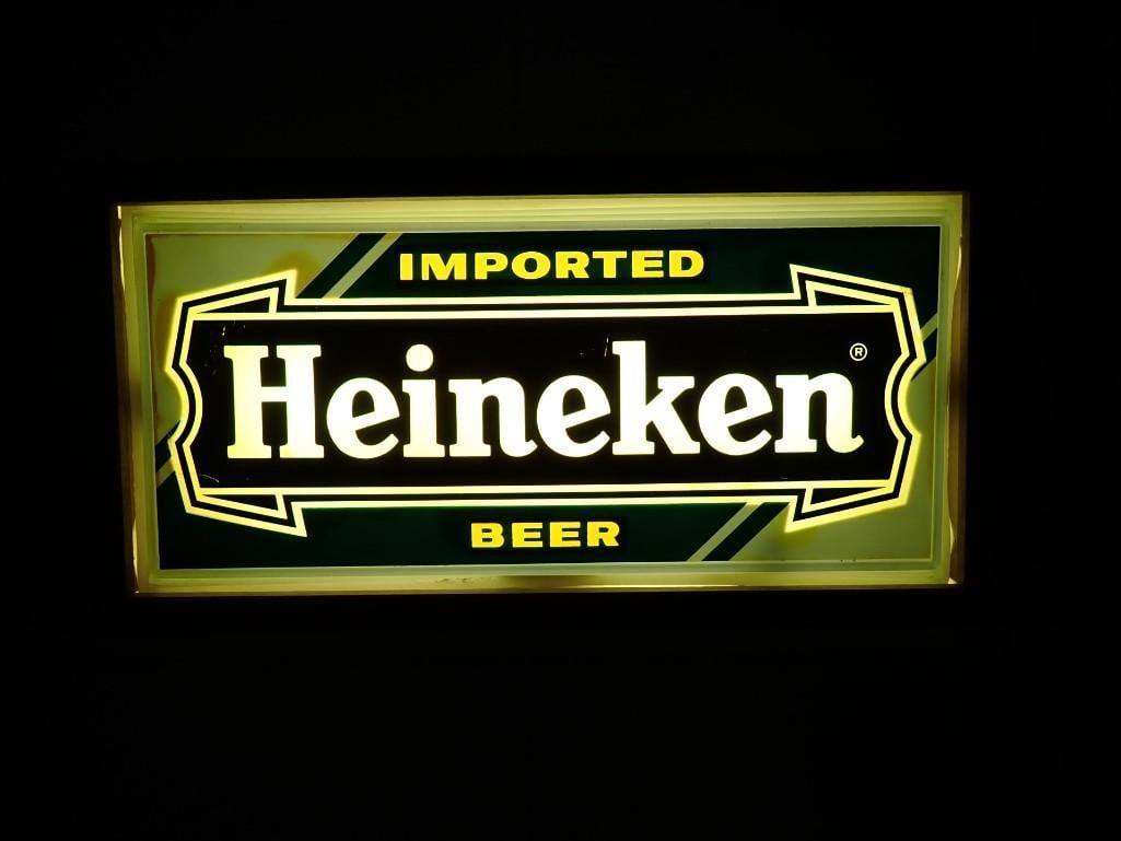 Vintage Heineken Light Up Beer Mirror Wall Hanging (1 of 10)