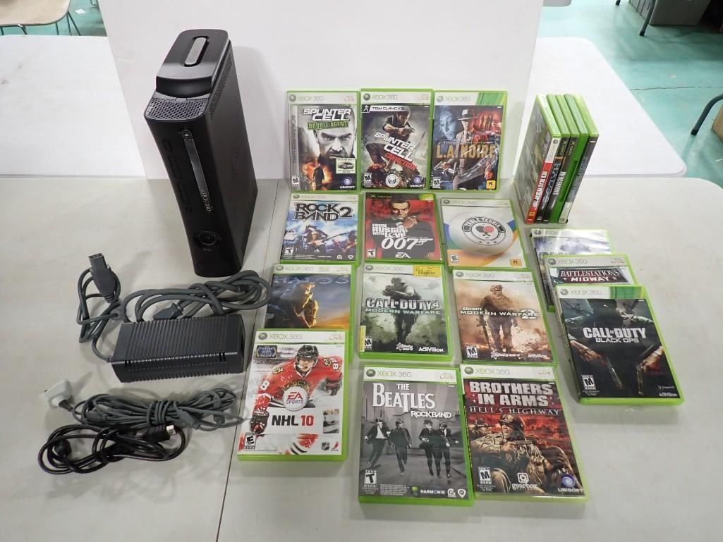 XBox 360 Lot including System with some cords and some games - 007, Splinter Cell, Red Dead Redempti (1 of 16)