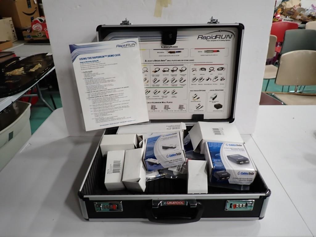 Cables To Go RapidRun modular A/V system demonstration case - comes with everything as shown as is: Cables To Go RapidRun modular A/V system demonstration case - comes with everything as shown as is All pictures are considered part of the description and should be examined carefully by bidders. Live