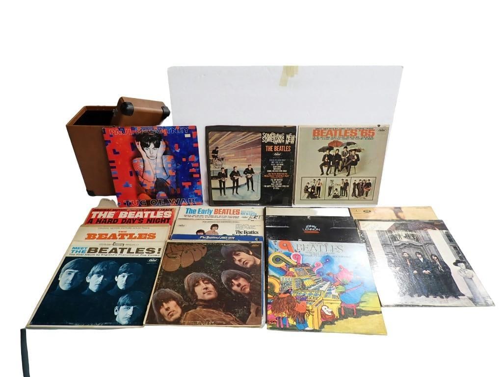 Vinyl record Lot including Case, Paul McCartney, John Lennon and Many Beatles albums: Vinyl record Lot including Case, Paul McCartney, John Lennon and Many Beatles albums All pictures are considered part of the description and should be examined carefully by bidders. Live Auctioneers i