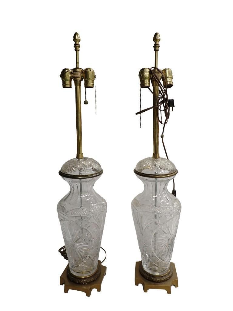 Crystal Table Lamps with Brass. Possibly Waterford (1 of 10)