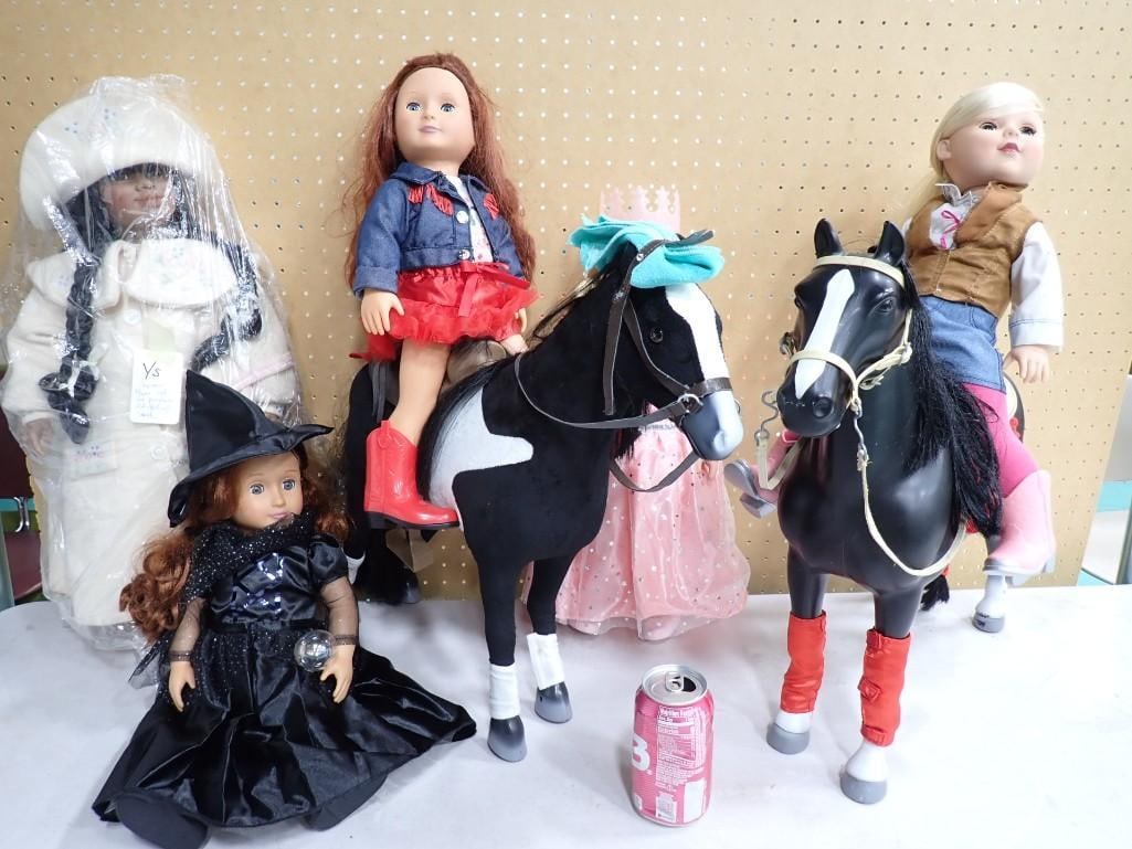 Assorted Doll and Horse Lot: Assorted Doll and Horse Lot All pictures are considered part of the description and should be examined carefully by bidders. Live Auctioneers is now offering Live Shipping through them. This is an