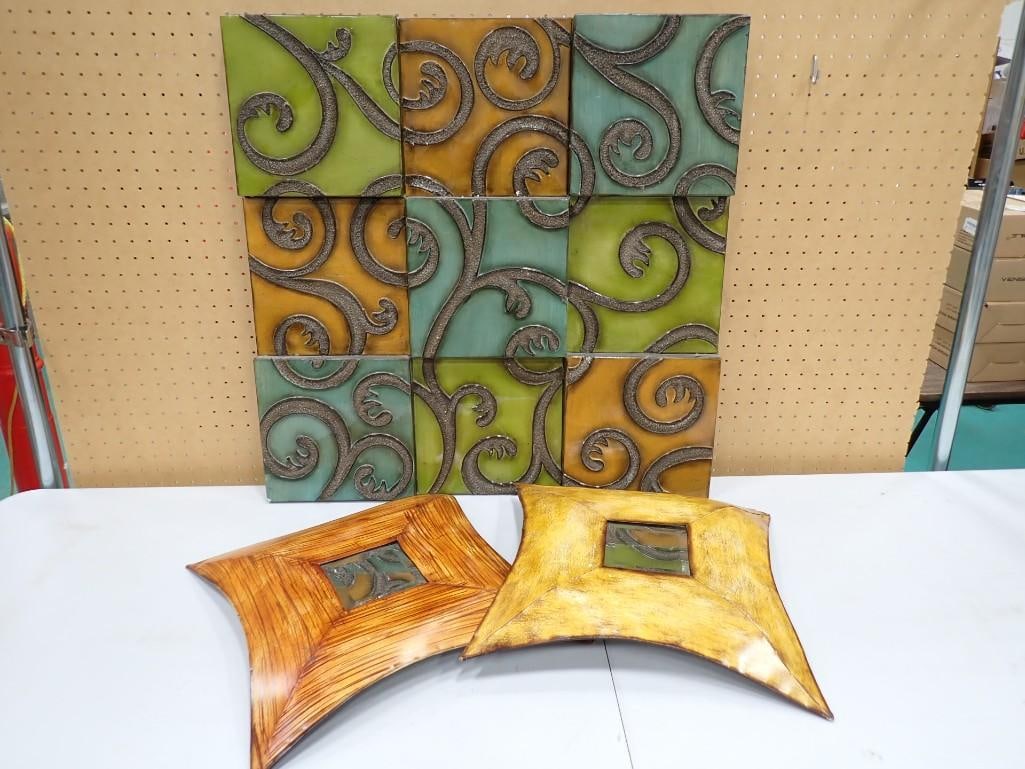 Home Decor Lot including Tiled Wall Hanging (1 of 3)
