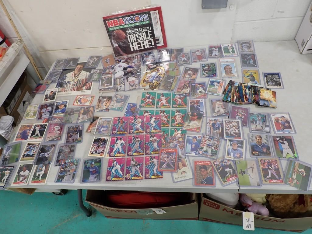 Sports Lot including Many Ryne Sandberg Cards, Ted Savage PSA Graded, Bruce Baumgartner Autograph, (1 of 16)