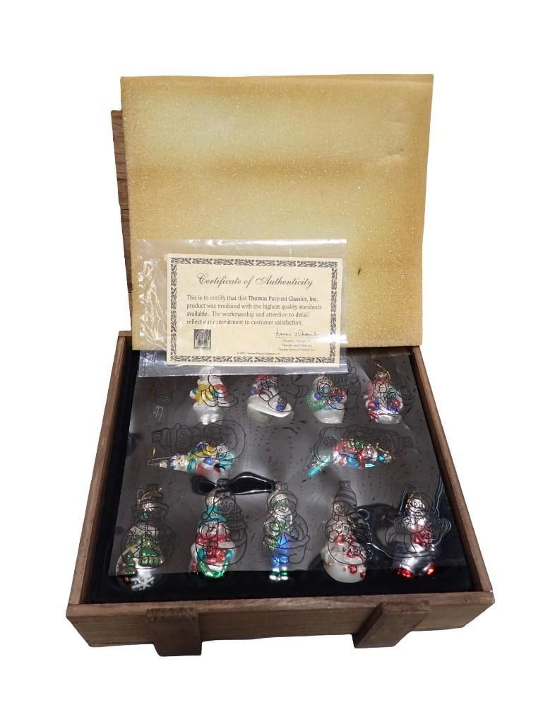 Thomas Pacconi Classics 2002 Collection Christmas Ornament Set in Original Wood Box: Thomas Pacconi Classics 2002 Collection Christmas Ornament Set in Original Wood Box All pictures are considered part of the description and should be examined carefully by bidders. Live Auctioneers is
