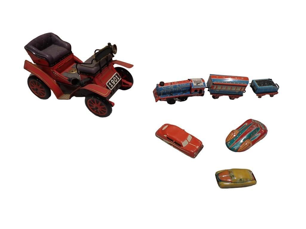 Vintage Toys incl Tin Toy Cars, Tin Toy Train, Metal Car (1 of 16)