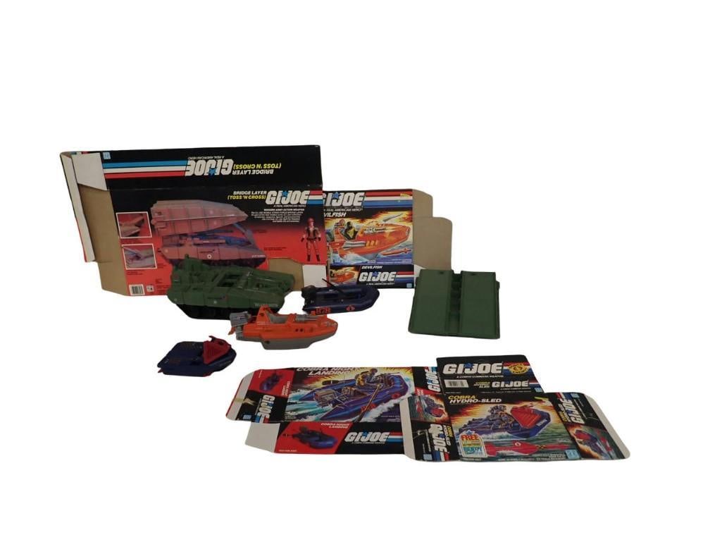 Vintage GI Joe Lot including Bridge Layer Toss N' Cross, Cobra Hydro-Sled, Night Landing: Vintage GI Joe Lot including Bridge Layer Toss N' Cross, Cobra Hydro-Sled, Night Landing - comes with everything as shown All pictures are considered part of the description and should be examined
