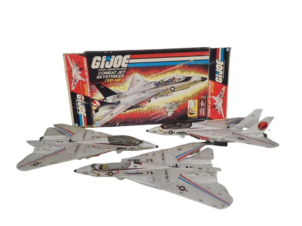 Vintage GI Joe Lot including Combat Jet Skystriker XP-14F - comes with everything as shown: Vintage GI Joe Lot including Combat Jet Skystriker XP-14F - comes with everything as shown All pictures are considered part of the description and should be examined carefully by bidders. Live Auction