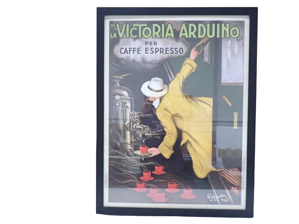 Large Framed Print - After Leonetto Cappiello "La Victoria Arduino" - roughly 25x35": Large Framed Print - After Leonetto Cappiello "La Victoria Arduino" - roughly 25x35" All pictures are considered part of the description and should be examined carefully by bidders. Live A