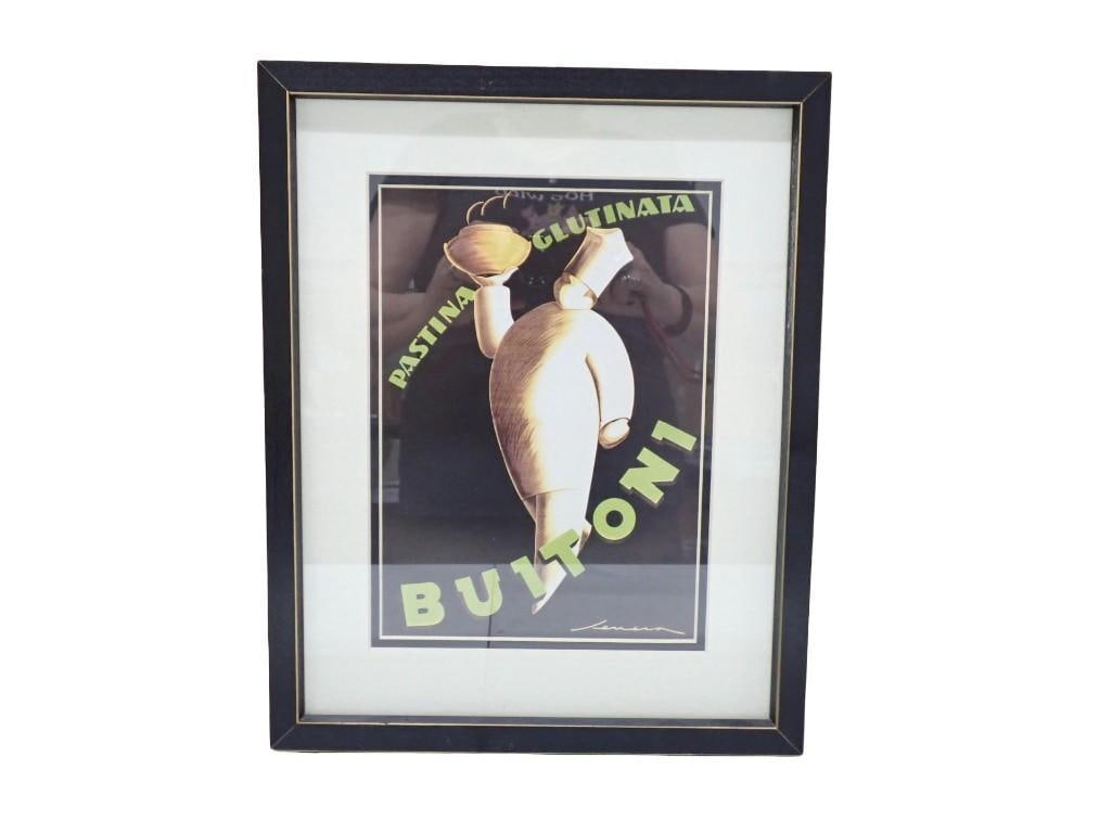 Framed Reproduction Print of 1928 Pastina Glutinata Advertisement Poster - Federico Seneca: Framed Reproduction Print of 1928 Pastina Glutinata Advertisement Poster - Federico Seneca for Buitoni Pasta - roughly 12x15" All pictures are considered part of the description and should be exam
