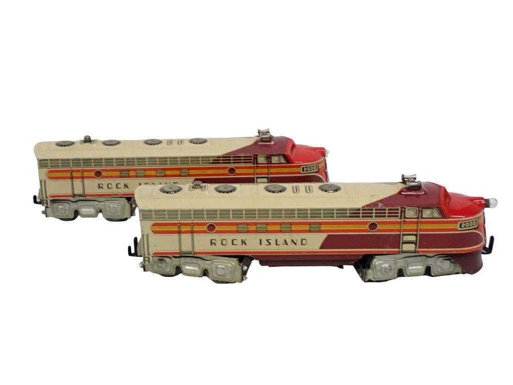 Litho Tin O Gauge Rock Island Trains: Litho Tin O Gauge Rock Island Trains All pictures are considered part of the description and should be examined carefully by bidders. Live Auctioneers is now offering Live Shipping through them. This 