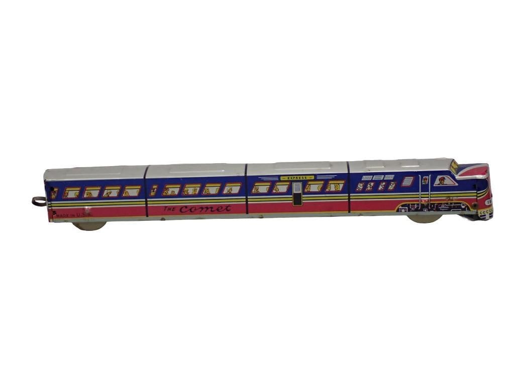 Vintage Elenee Toys "The Comet" Tin Litho train: Vintage Elenee Toys "The Comet" Tin Litho train All pictures are considered part of the description and should be examined carefully by bidders. Live Auctioneers is now offering Live Shipping 