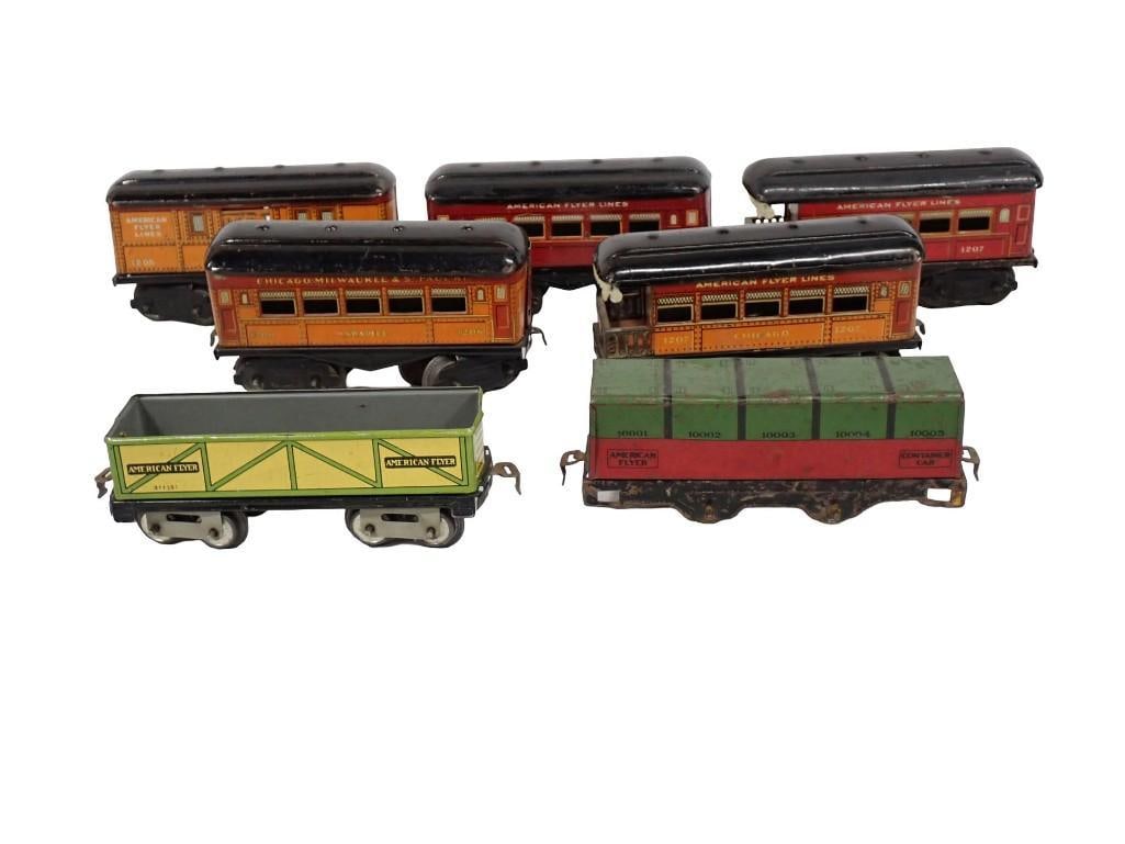 Vintage American Flyer Prewar O-Scale Model Train Cars: Vintage American Flyer Prewar O-Scale Model Train Cars All pictures are considered part of the description and should be examined carefully by bidders. Live Auctioneers is now offering Live Shipping t