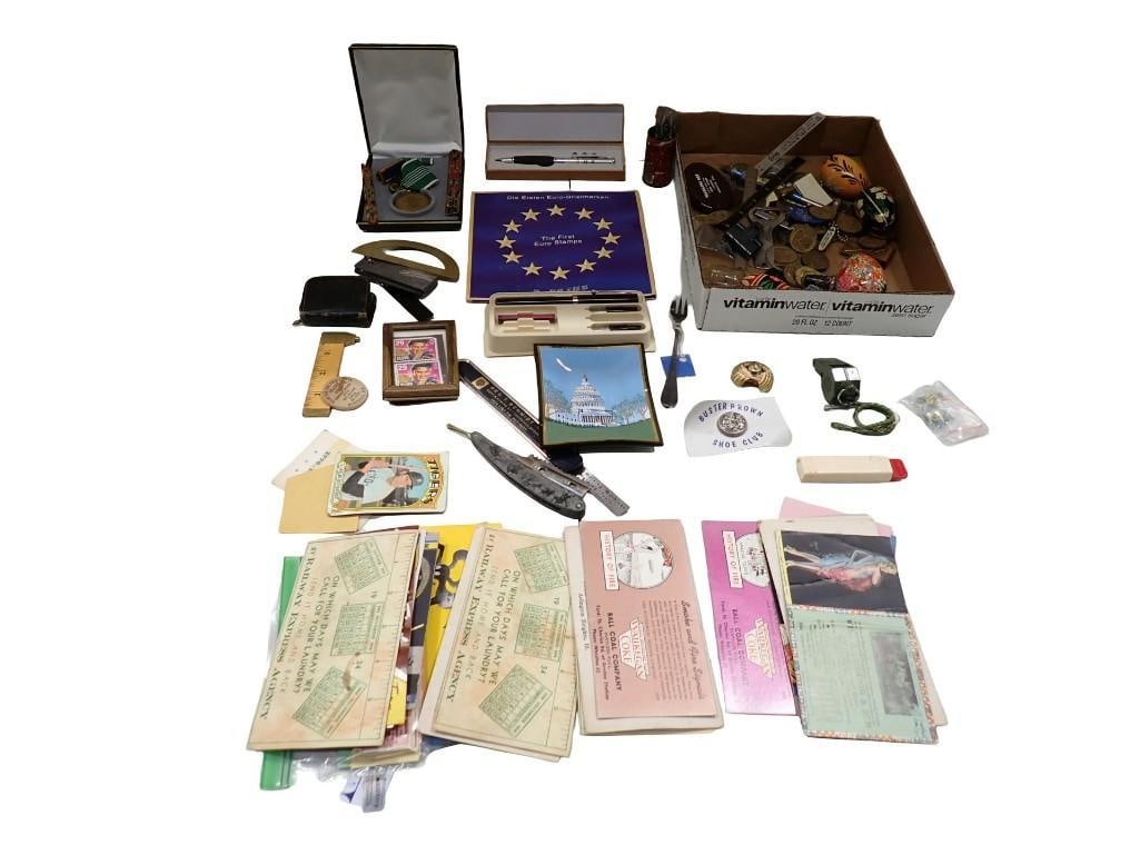 Smalls Lot including Elvis Presley, Buster Brown Shoe Club, Pens, Advertising, Stamps, Military, etc (1 of 8)