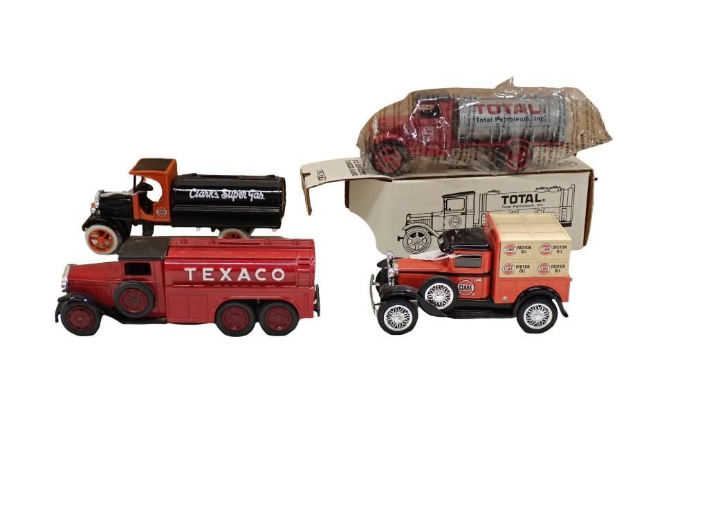 Collector Die-Cast Trucks including Clark Motor Oil, Clarks Super Gas, Texaco and Total Petroleum (1 of 6)