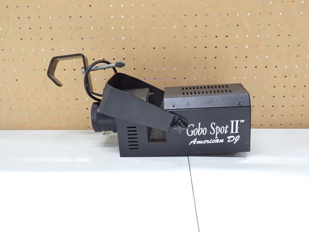 American DJ Gobo Spot II special effects light projector: American DJ Gobo Spot II special effects light projector All pictures are considered part of the description and should be examined carefully by bidders. Live Auctioneers is now offering Live Shipping
