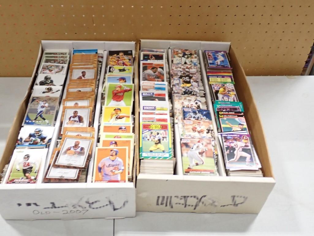 Two large Flats of sports cards including Football, Baseball: Two large Flats of sports cards including Football, Baseball All pictures are considered part of the description and should be examined carefully by bidders. Live Auctioneers is now offering Live Ship