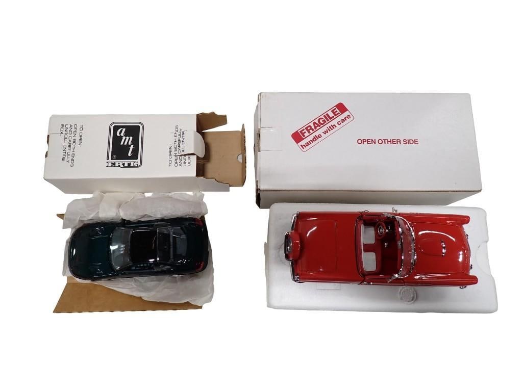 2 Model Cars incl Ertl 1993 Dodge Stealth R/T Turbo Emerald Pearl Green and Danbury Mint Die Cast Mo: 2 Model Cars incl Ertl 1993 Dodge Stealth R/T Turbo Emerald Pearl Green and Danbury Mint Die Cast Model Car of a 1956 Ford Thunderbird 1:24 Scale Red. Both have the original Boxes All pictures a