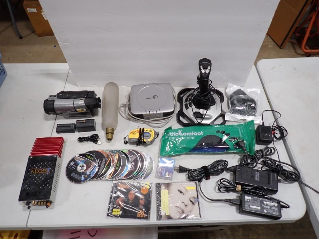 Electronics Lot etc. Including XBox Games, Sony Sports Walkman, Thump! Car Amplifier, Sony Handycam (1 of 11)