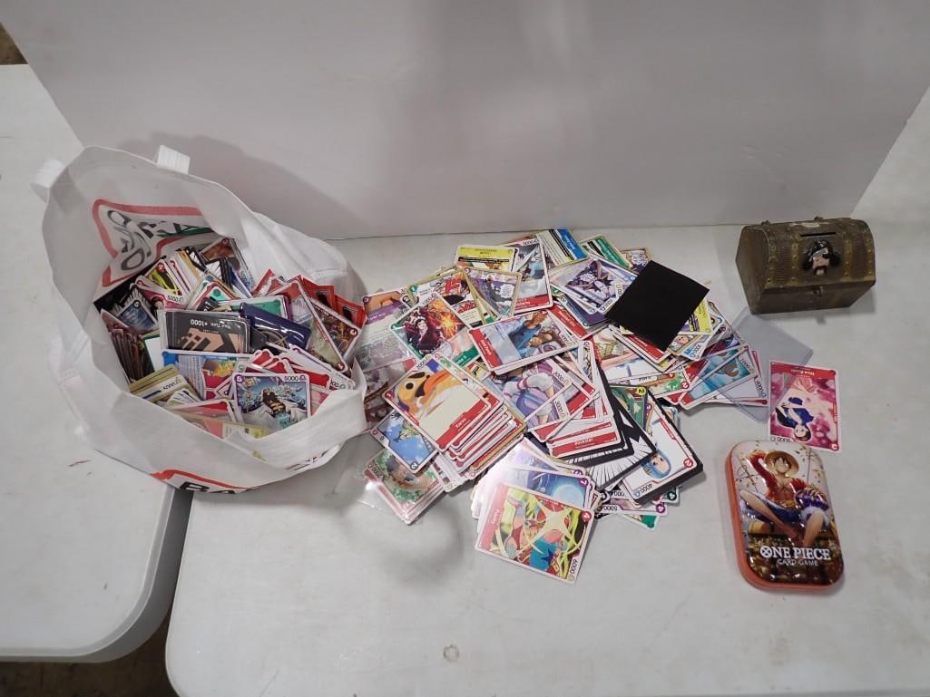 One Piece Card Game Cards, etc.: One Piece Card Game Cards, etc. All pictures are considered part of the description and should be examined carefully by bidders. Live Auctioneers is now offering Live Shipping through them. This is an