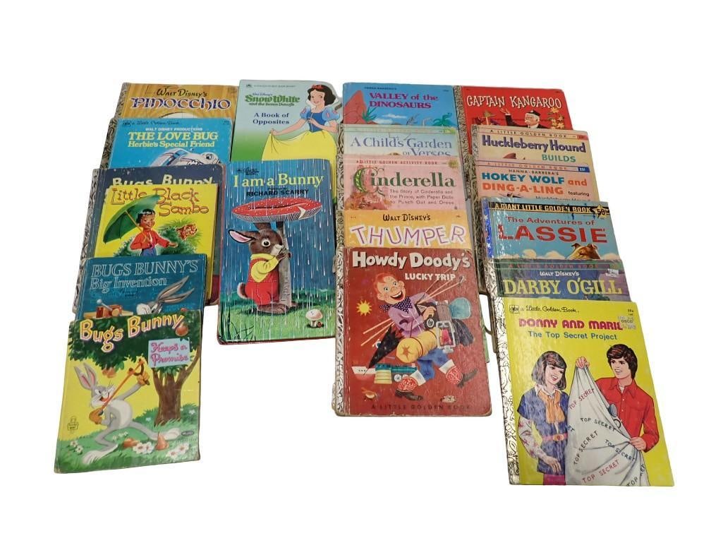 Lot of Vintage Golden Books including Walt Disney, Little Black Sambo, Howdy Doody, Donny and Marie (1 of 7)