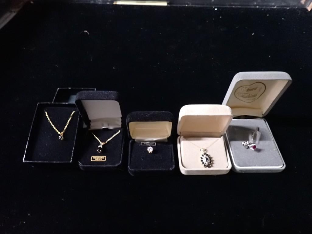 Necklace Lot including Cubic Zirconia, Onyx, etc. (1 of 5)