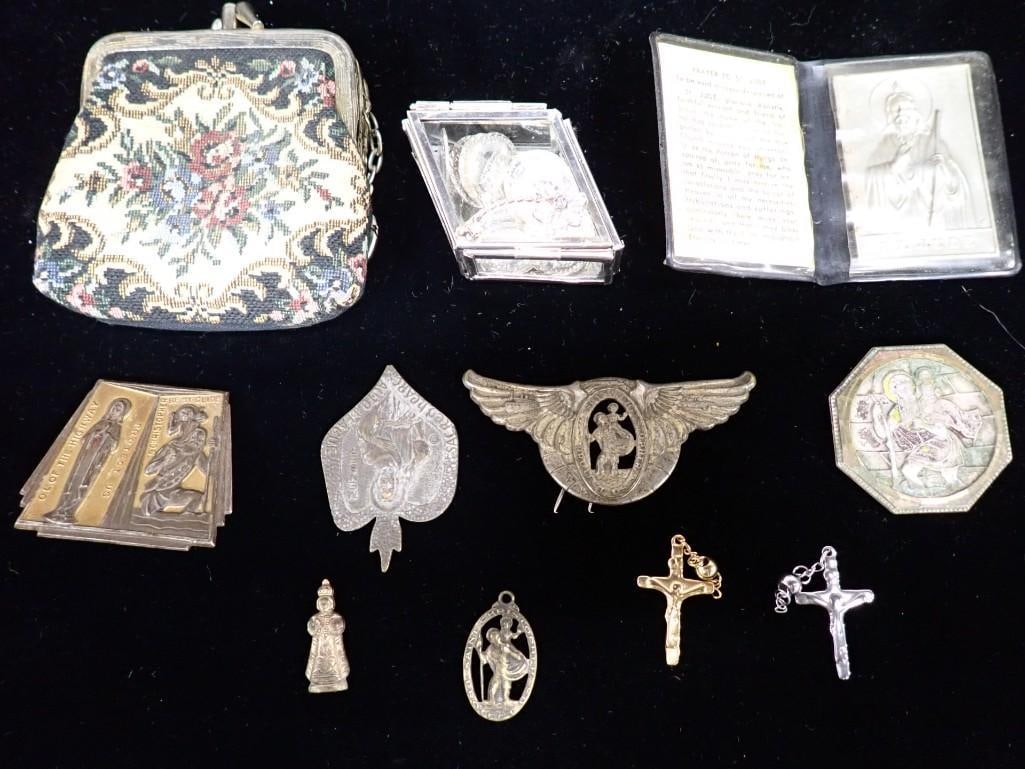Misc. Costume Jewelry Lot, etc. Including Religious, Purse, Vintage, etc. (1 of 6)