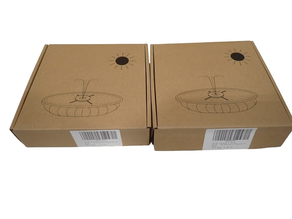 2 Small Solar Fountains New in Box: Lot of 2 Small Solar Fountains New in Box All pictures are considered part of the description and should be examined carefully by bidders. Live Auctioneers is now offering Live Shipping through them. 