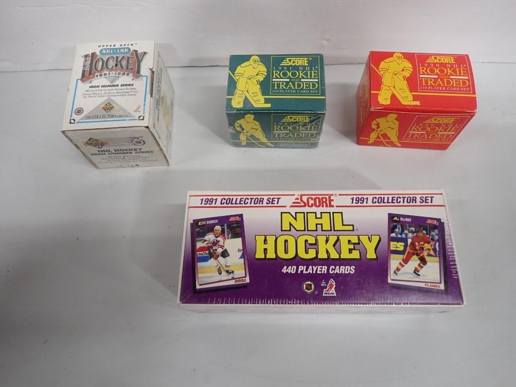 1990's Hockey Cards including Upper Deck High Number Series, Score Rookie and Traded, 1991 Complete: 1990's Hockey Cards including Upper Deck High Number Series, Score Rookie and Traded, Score 1991 Complete Set All pictures are considered part of the description and should be examined carefully b