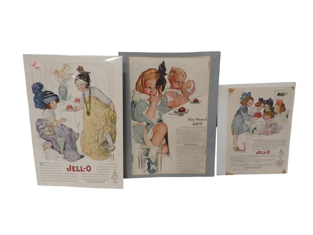 3 Vintage Jello Advertisements: 3 Vintage Jello Advertisements All pictures are considered part of the description and should be examined carefully by bidders. Live Auctioneers is now offering Live Shipping through them. This is an